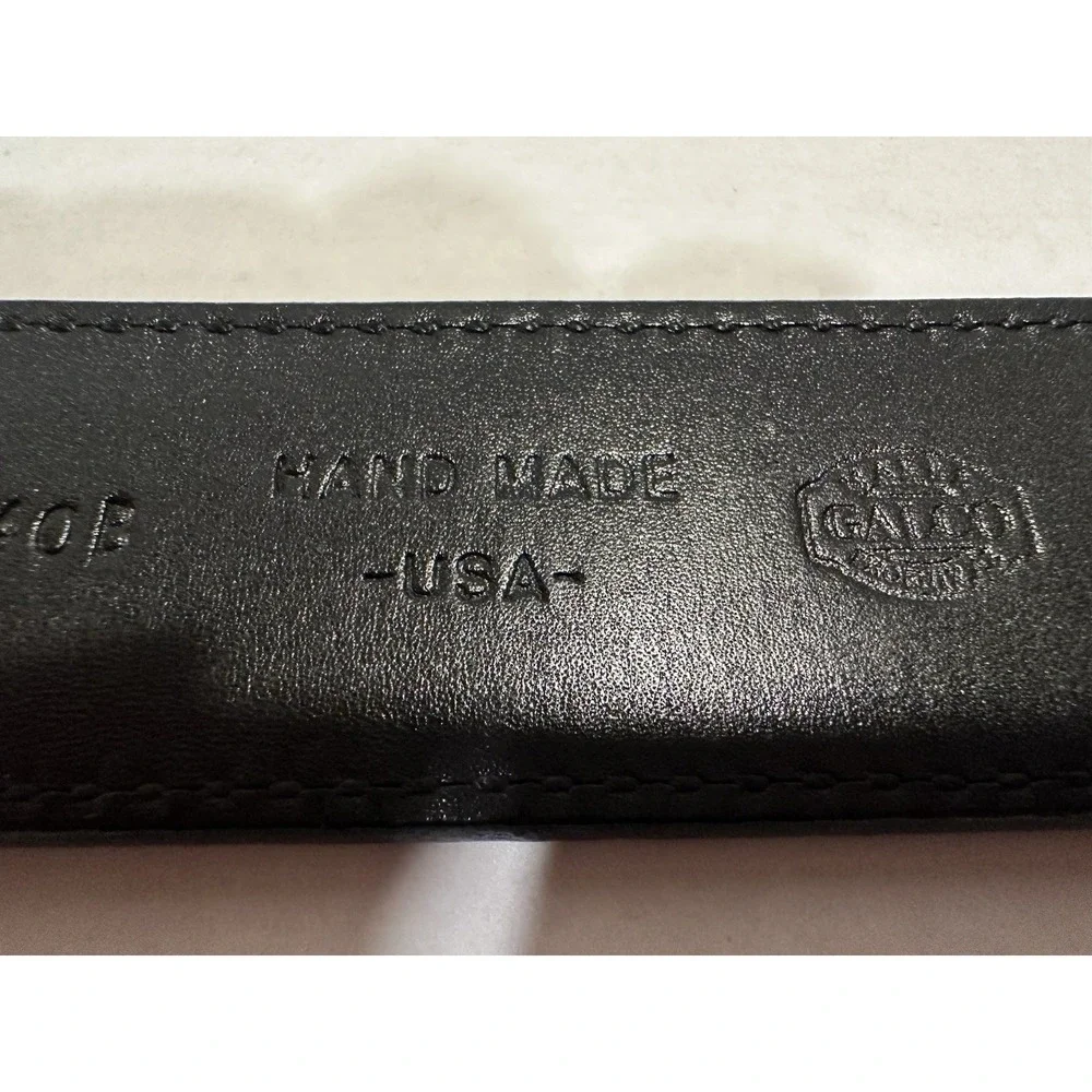 Galco Leather Belt SN5 B40 Solid Brass Buckle Hand Made Mens Black Adjustable